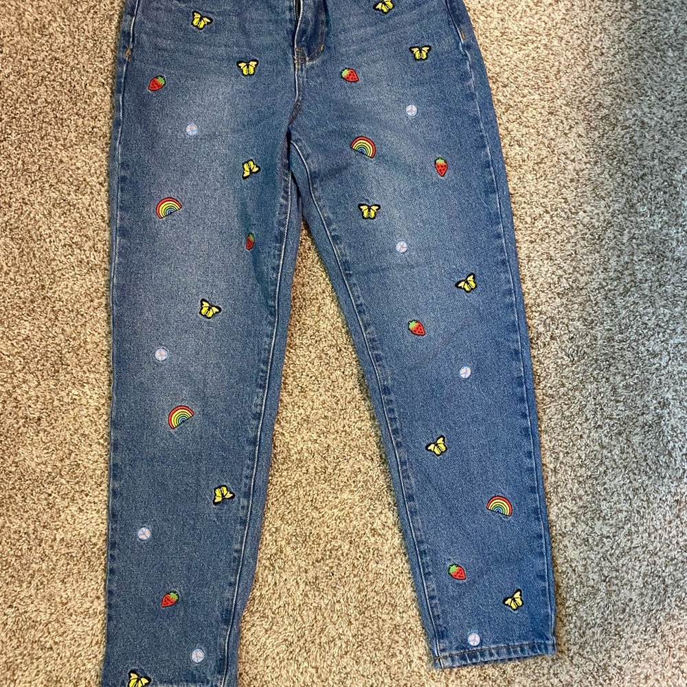 BP Blue Jeans with Colorful Embroidery